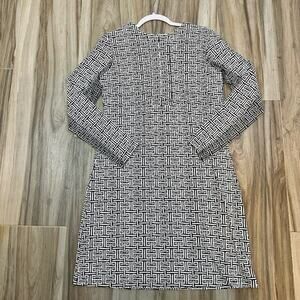 IBKUL Dress Icefil COOL Zip Long‎ Sleeve M Geo Key Black White Outdoor UPF 50